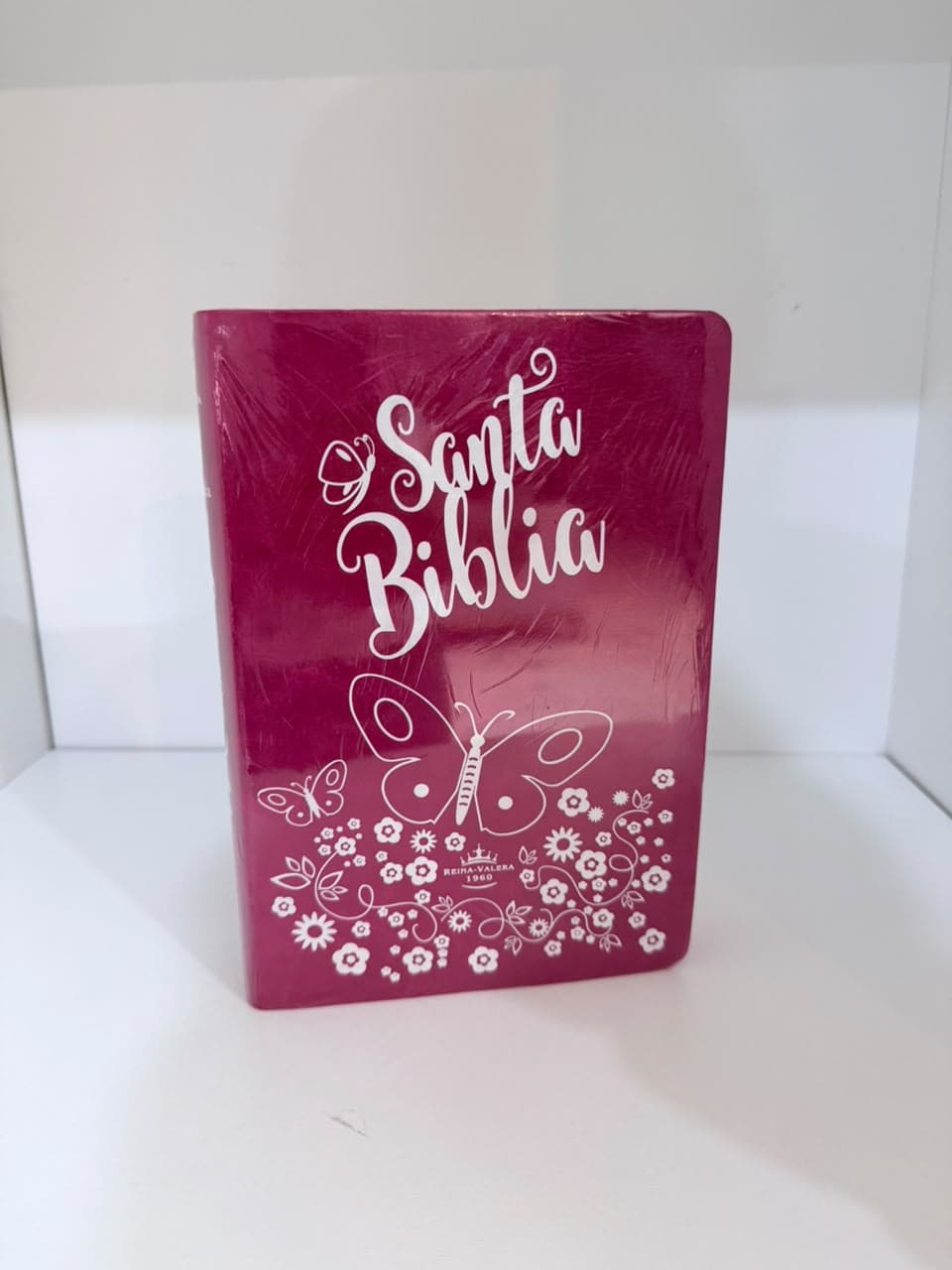Biblia RVR1960 + mica protectora + índice + resaltador — Fucsia Mariposa