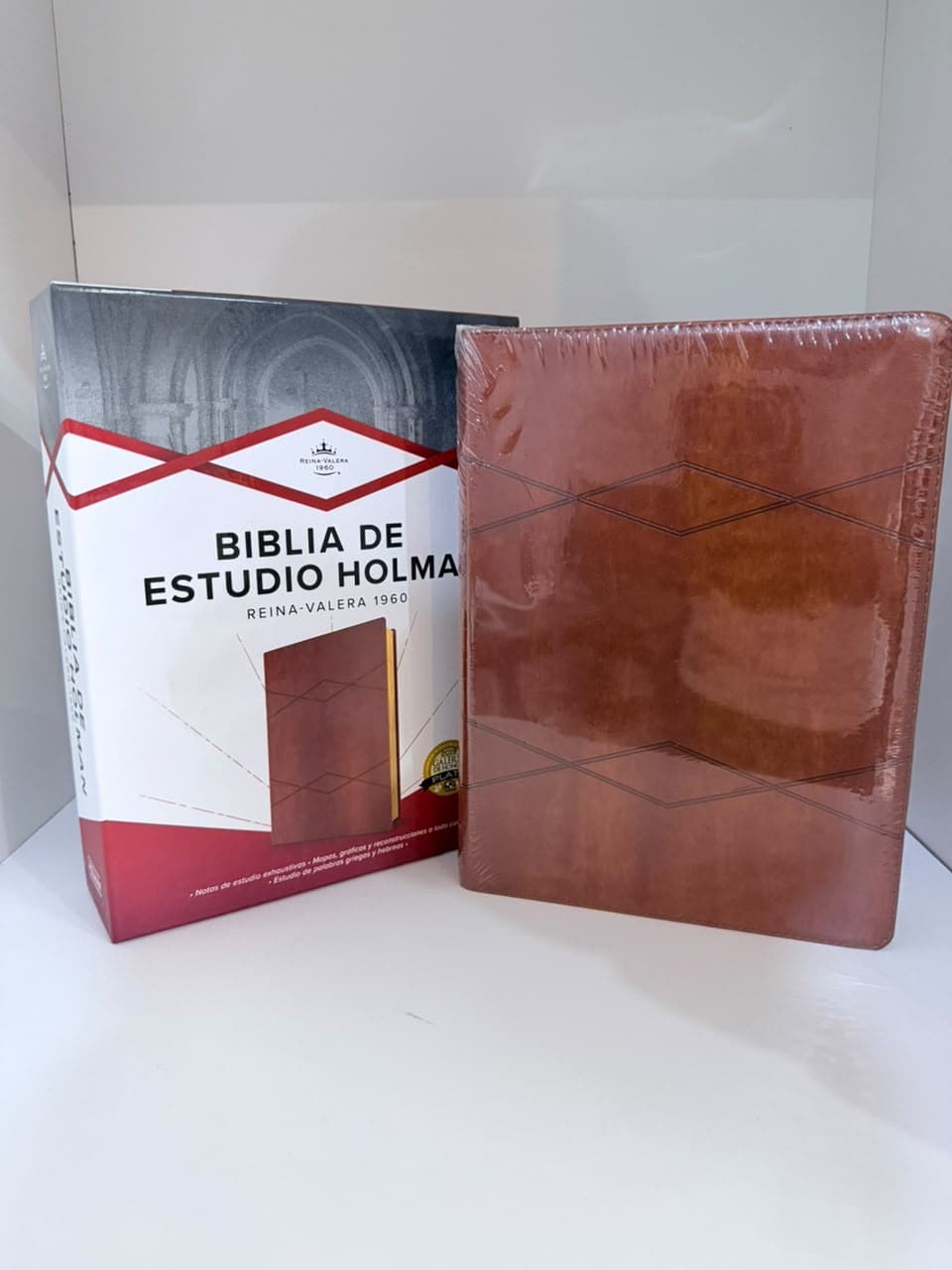 Biblia de Estudio Holman simíl piel café